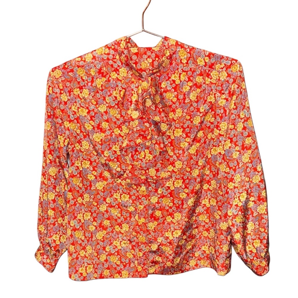 Vintage Ruffle Blouse Size XS